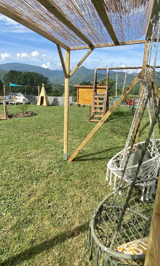 Villa Jacuzzi, Terrain De Petanque Et Aire De Jeux Vue Sur Les Pyrenees Seilhan Bagian luar foto